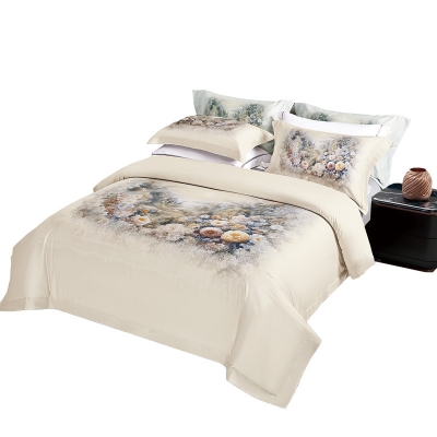 《锦丝缎》高奢天丝棉磨毛四件套 King床笠款 凯利绿、凯利玉、安娜庄园粉三色可选