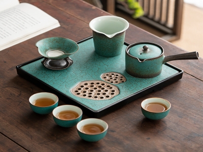 孔雀绿轻奢茶具套装