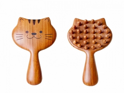 金丝檀木小猫钉钉按摩梳 精致礼盒装