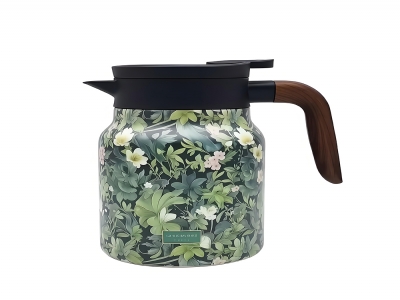 国风316不锈钢保温焖茶壶 (1000ml) 五个花色可选：瓷白梅花，清新花草，海棠初夜，红梅艳山，仙鹤