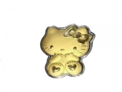 水贝999足金金箔覆膜Hello Kitty多用钥匙扣礼盒装  少女粉， 天空蓝可选