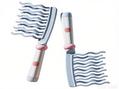 双排波浪齿卷发头皮按摩梳  蓝色现货