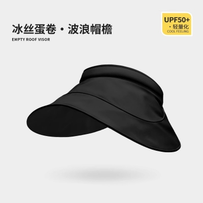 日本RX UVCUT同款冰丝蛋卷空顶遮阳帽  UPF50+ 六色可选（黑、白、米色、浅紫、浅粉、天蓝）