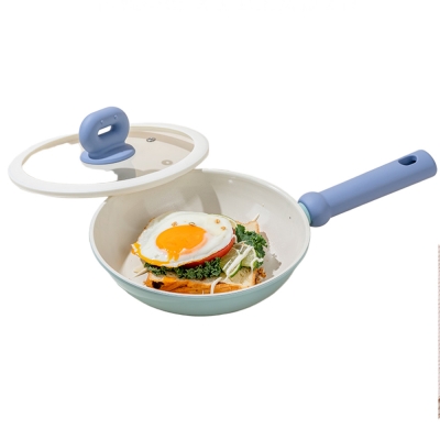 蓝豆宝陶瓷不粘煎炒锅（26cm)