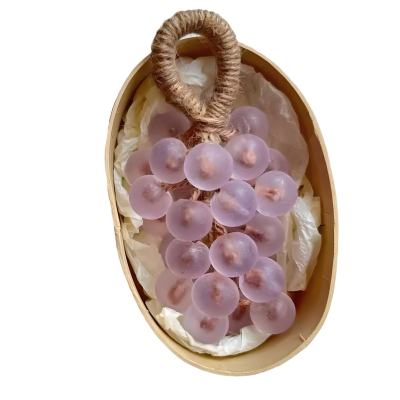 水晶葡萄手工艺术精油皂 香氛装饰皂 紫色葡萄香；粉色木瓜香；黄色宁檬香 三色可选