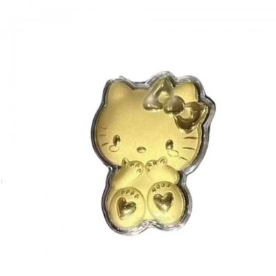 水贝999足金金箔覆膜Hello Kitty多用钥匙扣礼盒装 少女粉, 天空蓝可选