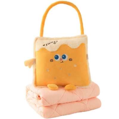 多巴胺二合一手拎抱枕空调被，草莓饼干 巧克力饼干 芝士奶酪 三个款式可选  抱枕：40-40cm,  被子：100-150cm